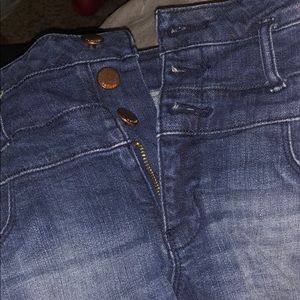 High waisted jean shorts